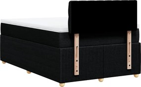 vidaXL Κρεβάτι Boxspring με Στρώμα Μαύρο 120x200 εκ. Υφασμάτινο