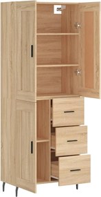 vidaXL Ντουλάπι Sonoma δρυς 69,5 x 34 x 180 εκ. από Επεξεργασμένο Ξύλο