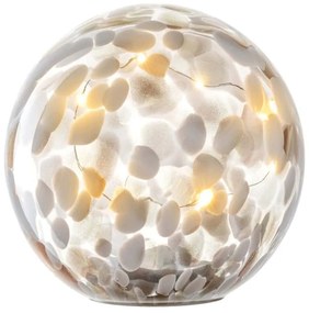 Χριστουγεννιάτικη Διακοσμητική Φωτιζόμενη Μπάλα Silenzio 043857L 17cm White-Gold Leonardo
