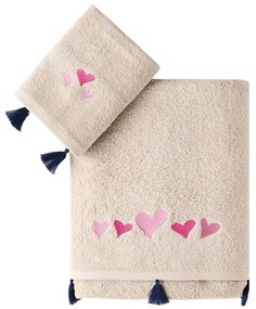 Πετσέτες Παιδικές Libi (Σετ 2τμχ) Beige Kentia Towels Set 70x125cm 100% Cotton