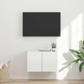 vidaXL Ντουλάπι Τηλεόρασης Τοίχου Επιτοίχιο Υψηλής γυαλάδας λευκό