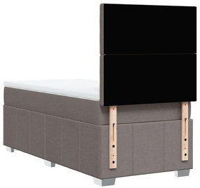 vidaXL Κρεβάτι Boxspring με Στρώμα Taupe 90x200 εκ. Υφασμάτινο