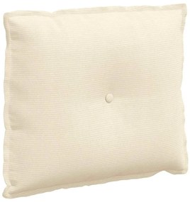vidaXL Μαξιλάρι Πλάτης Κρεμ 60 x 50 cm Υφασμάτινο Κορντουρά