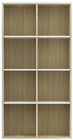 vidaXL Ραφιέρα/Βιβλιοθήκη Λευκή/Sonoma 66x30x130 εκ. από Μοριοσανίδα