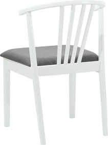 vidaXL Καρέκλα τραπεζαρίας 2 pcs Λευκό και Γκρι Καθαρό Καουτσούκ