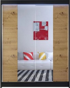 Ντουλάπα Camino II Συρόμενη-Fusiko-Mavro - 150.00Χ58.00Χ200.00cm