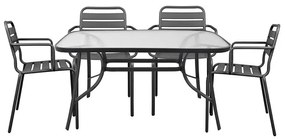 Intrahome ΣΕΤ ΤΡΑΠΕΖΑΡΙΑ 5ΤΜΧ ΤΡΑΠΕΖΙ ΓΚΡΙ & 4 ΚΑΡΕΚΛΕΣ ΠΟΛΥΘΡΟΝΕΣ ΑΝΘΡΑΚΙ intraho-0009638