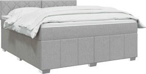 vidaXL Κρεβάτι box spring με στρώμα Ανοιχτό γκρι 140 x 200 cm Ύφασμα
