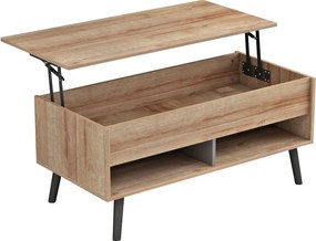 Τραπέζι σαλονιού Skyfi pakoworld πολυμορφικό φυσικό-ανθρακί 100x60x45εκ