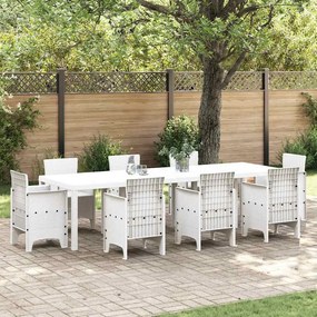 vidaXL Τραπέζι Κήπου Λευκό 300 x 100 x 73 εκ συνθετικό ρατάν