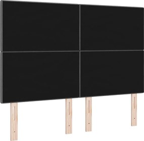 vidaXL Κεφαλάρι με κεφαλάρι Σκούρο Γκρι 144 cm Τεχνητό Δέρμα