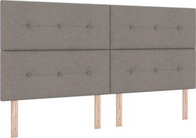 vidaXL Κρεβάτι box spring με στρώμα Taupe 200 x 200 cm Ύφασμα