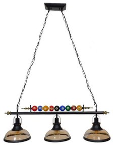 Φωτιστικό Οροφής Billiard Series 01280 3xΕ27 96x25x30cm Black GloboStar