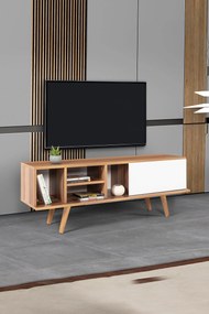 Έπιπλο Τηλεόρασης Καρυδί / Λευκό DACRAVU 130x35x18