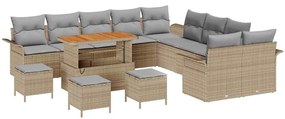 vidaXL Σετ Καναπέ Κήπου 14 pcs Μπεζ, Ανοιχτό Γκρι 110 x 55 x 71 εκ
