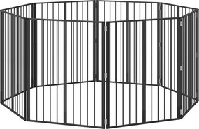 vidaXL Πόρτα Σκύλου 8 pcs Μαύρο 80 x 100 cm Επικαλυμμένος Χάλυβας