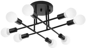 POWERTECH φωτιστικό οροφής HLL-0152, 8x E27, μεταλλικό, μαύρο