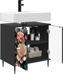 vidaXL Ντουλάπι Μπάνιου BORNE Μαύρη Δρυς 60 x 40 x 61 εκ