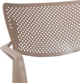 Τραπεζαρία Icon-Frontline pakoworld σετ 3τεμ PP σε cappuccino απόχρωση