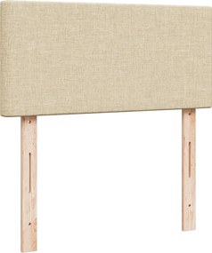 vidaXL Κρεβάτι Boxspring με Στρώμα Κρεμ 90x190 εκ.Υφασμάτινο