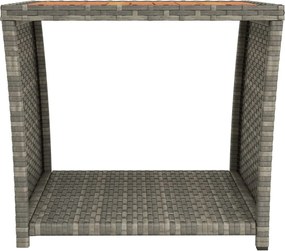 vidaXL Τραπεζάκι με Ξύλινη Επιφάνεια Γκρι Συνθ. Ρατάν/Μασίφ Ακακία