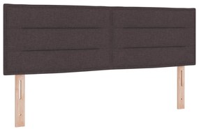 vidaXL Κρεβάτι Box Spring με Ματράκι Καφέ 140x190 εκ. Ύφασμα