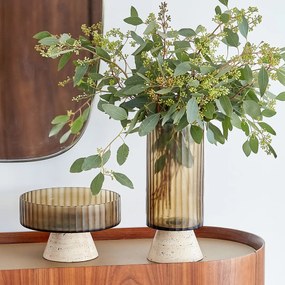 Μπολ με πόδι από γυαλί και τραβερτίνη, Trapani