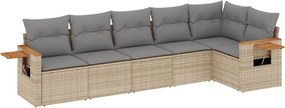vidaXL Patio Sofa Set 6-θέσια Beige and Grey