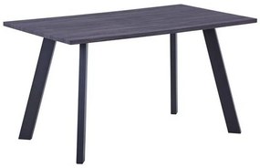 Τραπέζι Baxter ΕΜ817,2 140x80x75cm Grey Walnut-Black Melamine, Metal