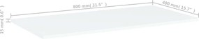 vidaXL Ράφια Βιβλιοθήκης 4 τεμ. Λευκά 80x40x1,5 εκ. από Επεξ. Ξύλο
