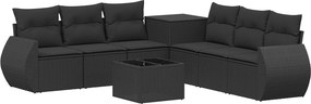 vidaXL Σετ Καναπέ 8 τμχ. Μαύρο 55 x 55 x 37 εκ Πολυ-ρακί και Χάλυβας