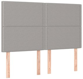 vidaXL Κρεβάτι Boxspring με Στρώμα &amp; LED Αν.Γκρι 140x200εκ. Υφασμάτινο
