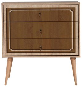 Συρταριέρα Trio 869VEL3438 80x40x90cm Oak-Brown