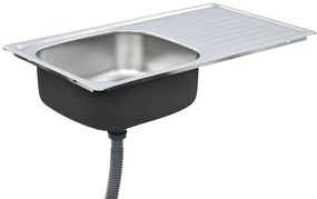 vidaXL Νεροχύτης Κουζίνας με Φίλτρο Σιφονιού και Σιφόνι Ανοξ. Ατσάλι