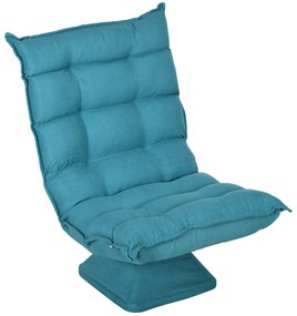 HOMCOM Πολυθρόνα Relax Πολυθρόνα Ανάγνωσης, Περιστρεφόμενη, Βελούδινη Όψη, 62 cm x 70 cm x 95 cm, Μπλε