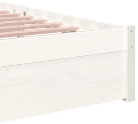 vidaXL Πλαίσιο Κρεβατιού Λευκό 90 x 190 εκ. Μασίφ Ξύλο Single