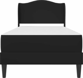 vidaXL Σκελετός κρεβατιού με στρώμα Μαύρο 80 x 200 cm Τεχνητό Δέρμα
