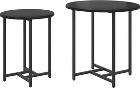 vidaXL Σετ βοηθητικά τραπεζάκια 2 pcs Μαύρη Οξυά