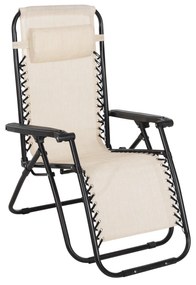 ΠΟΛΥΘΡΟΝΑ RELAX COMPANION  ΜΠΕΖ TEXTILENE-ΜΑΥΡΟ ΜΕΤΑΛΛΟ 67x145x110Υεκ. 2αδα