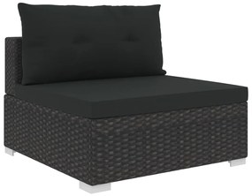vidaXL Σαλόνι Κήπου 10 Τεμαχίων Μαύρο από Συνθετικό Ρατάν με Μαξιλάρια