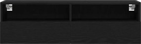 vidaXL Ντουλάπι Τηλεόρασης Τοίχου 2 pcs Μαύρη δρυς 100 x 30 x 30 cm