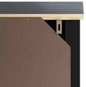 vidaXL Ντουλάπι Πλυντηρίου BERG Μαύρο 76x27x164,5 εκ. από Μασίφ Ξύλο