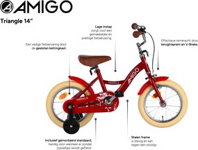 Triangle 14 Inch 23 cm Junior Coaster Brake Red