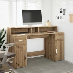 vidaXL Γραφείο Artisan Δρυς 140 x 55 x 91 cm Επεξεργασμένο ξύλο