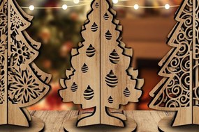 Σετ των 2 Intra απο ξύλο plywood 3mm-4mm πάχος - Χριστουγεννιάτικο Δέντρο Κόψιμο με Λέιζερ  Δίασταση 15x15 cm INTRAFABR-50019552