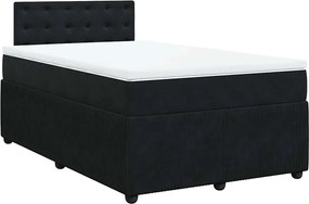 vidaXL Κρεβάτι Boxspring με Στρώμα Μαύρο 120 x 200 εκ. Βελούδινο