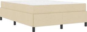 vidaXL Κρεβάτι με ελατήρια Κρεμ 140 x 200 cm ύφασμα