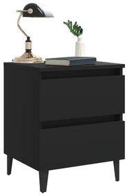 vidaXL Κομοδίνα 2 τεμ. Μαύρα 40 x 35 x 50 εκ. από Επεξ. Ξύλο