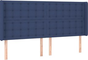 vidaXL Κρεβάτι Boxspring με Στρώμα &amp; LED Μπλε 160x200 εκ. Υφασμάτινο
