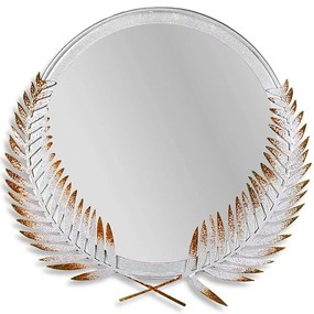 Καθρέπτης Τοίχου Palm Mirror S 930DYU1503 34x35cm Brown-White Wallity Metal
